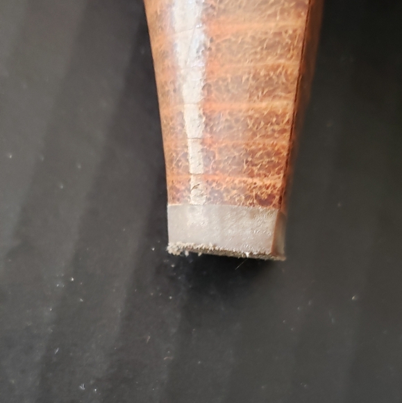 Anne Klein Women's Ivory & Natural Leather Open Toe Pumps. Size 10. - Picture 6 of 8